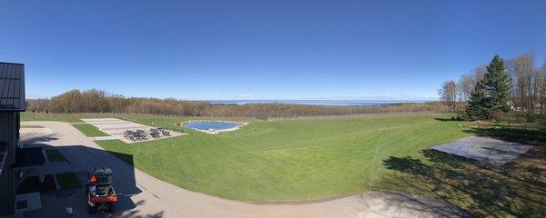 View of the grounds and grand traverse bay