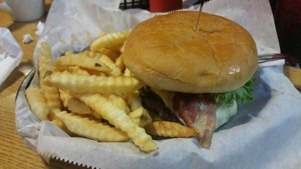 Swiss mushroom burger