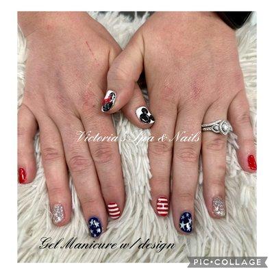 Gel manicure w/ designs