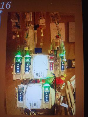 This is ONE of Cyrus's IV poles, he had 2 of these with all of those meds going into Cyrus at the same time!