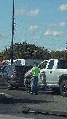 Employees had each vehicle answer questions for a survey with information needed for their grant