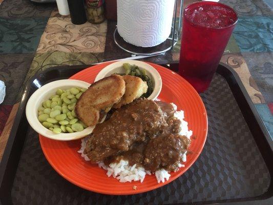 Meatloaf, turnips and lima beans