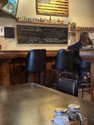 A view of the bar, and the latest beers available.  Lots of IPAs.