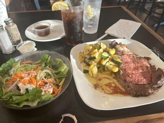 Prime rib. Small size. Do you believe it!!!? Perfect!