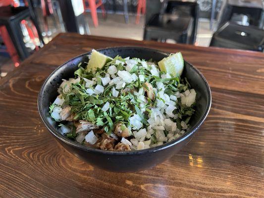 Carnitas Burrito Bowl street style