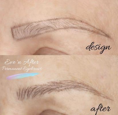 Soft Microbladed brows for a more natural look.