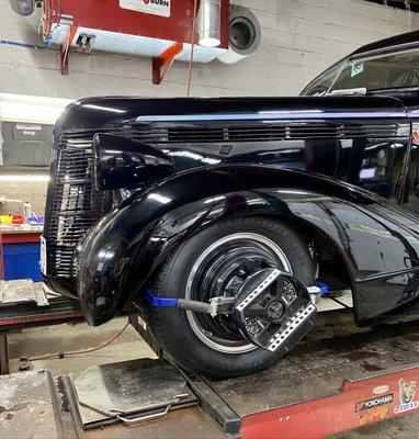 We do wheel alignments on all types of vehicles. Like the 1937 Pontiac!