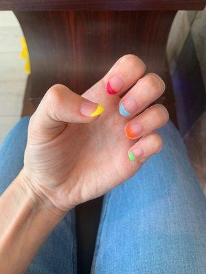 Colorful French Gel Manicure