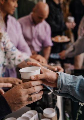 Free coffee, bagels, donuts, and lots of love.