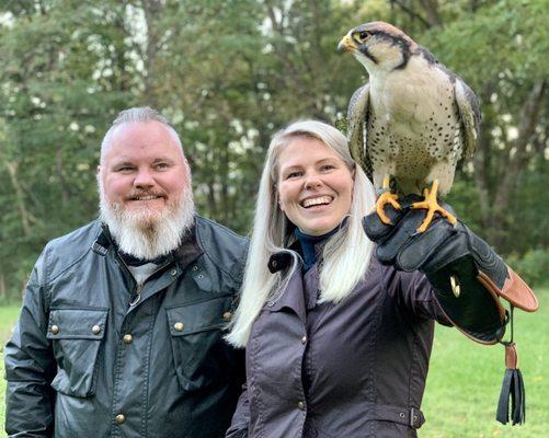 Enjoying time with Bubes the Lanner Falcon.