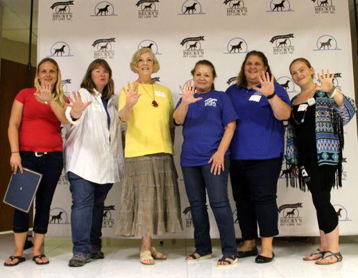 Our 5 year Pet Sitting Veterans at Becky's Pet Care's annual meeting. This is our 20th year! beckyspetcare.com