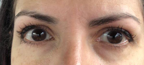 After lash lift + super basic mascara (pink tube maybeline).