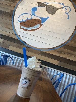 Milkshake-caramel fudge ice cream With cookie of the month