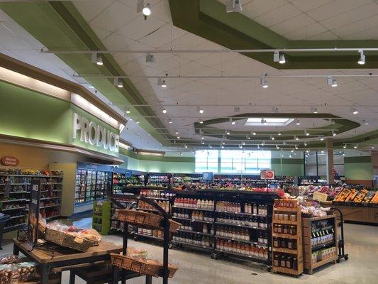 Produce and bread area. Well-lit.