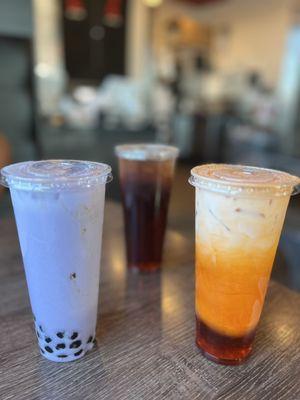 Taro Milk Tea... Thai Tea... Black Jasmine tea