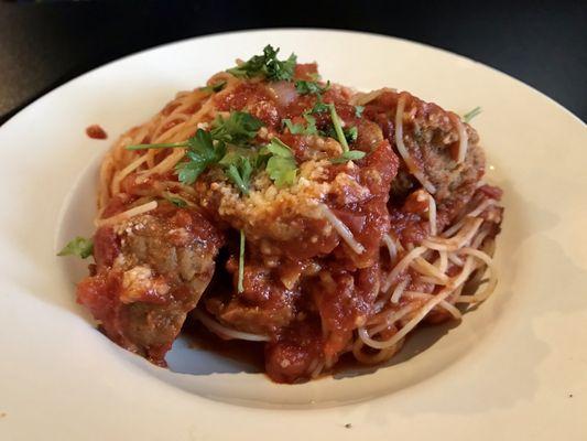 Capellini with Meatballs