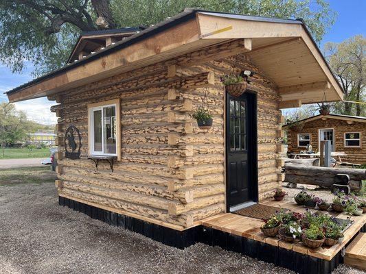 Our coffee cabin.  Drive thru or walk up
Also hanging flower baskets for sale