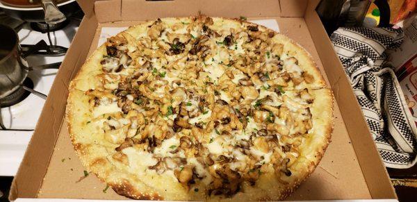 Ciccio's special chicken marsala pizza, available on Thursdays.