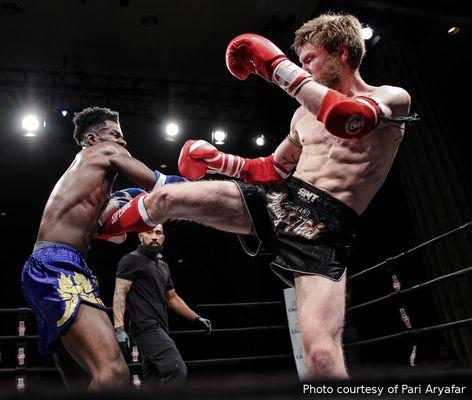 SIMT assistant coach Nathan Good in a bout at the Broad Street Ballroom (Manhattan). (Photo courtesy of Pari Aryafar).