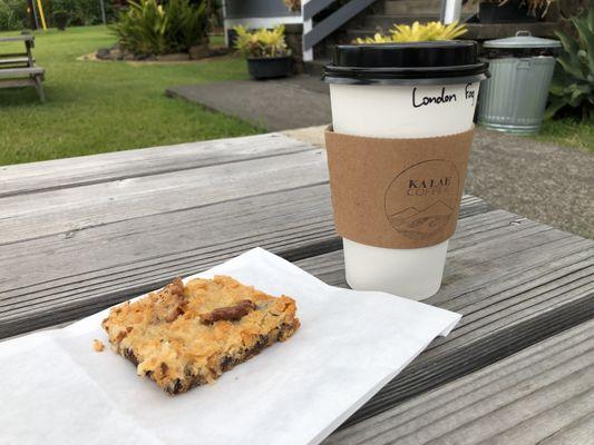 I enjoyed sitting outside, eating my treat, sipping my tea and listening to the birds. Relaxing!