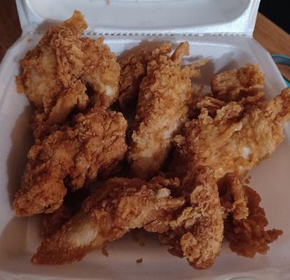 Best chicken strips around Buffalo on the side for dipping I got a surprise for dinner they are excellent