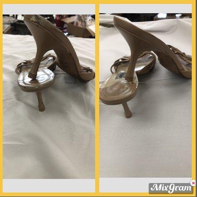 Heel Cover changing before and after picture