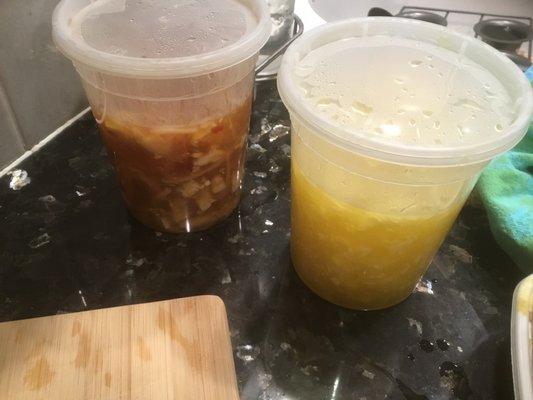 Hot and sour soup and egg drop soup