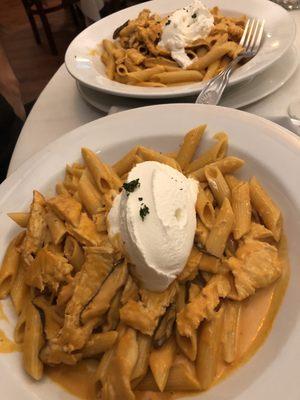 Penne Special (Pink sauce, mushrooms, ricotta, grilled chicken)