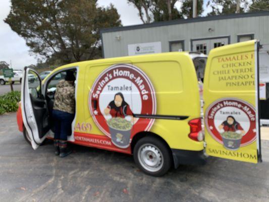 So happy to see the tamale van at the Cuesta College thrift store. I was so hungry.