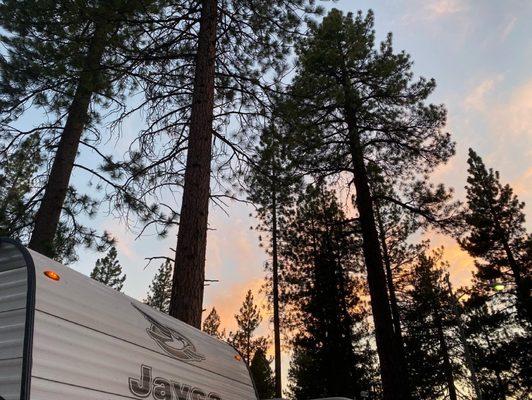 Sunset over our campsite.