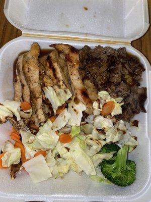 Teriyaki chicken and beef