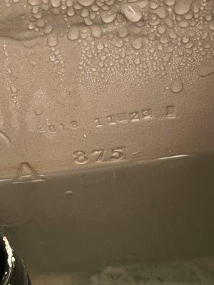 Year stamped on my 2018 toilet that technician said was 10-15 years old and irreparable