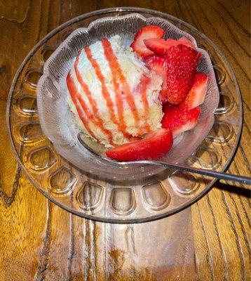 Strawberry shortcake - smaller than years past and no whipped cream