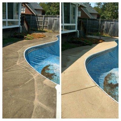 Clean concrete beside a pool