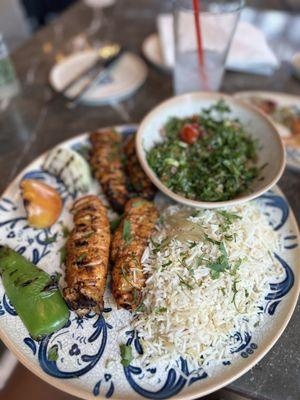 CHICKEN TAWOK with RICE and TABBOULEH