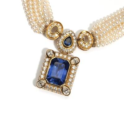 Harry Winston sapphire and diamond necklace, Sold $138,000