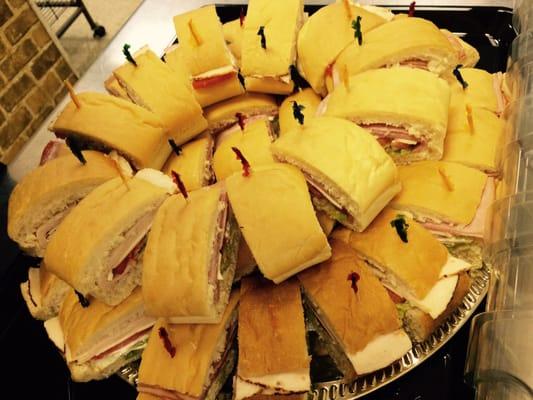 Subway sandwiches turned in to appetizers for a graduation party enjoy