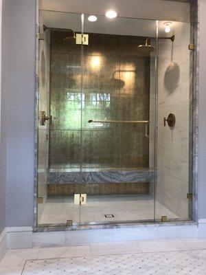 Frameless shower door