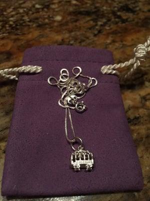 Adorable cable car charm necklace :-)