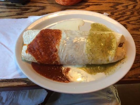 Grand Burrito Bandera!   By far the best thing on the menu !!!