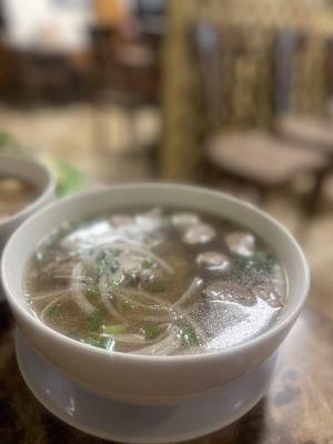 Rare Steak and Meatball Pho