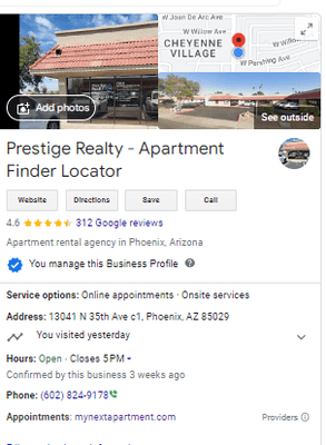 Over 300 reviews!!! We are a legit apartment locating company and experts in real estate.