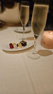 Birthday truffles with champagne