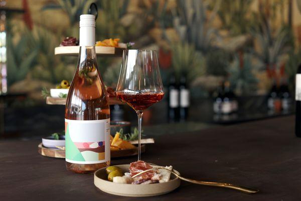 Charcuterie paired with Alkina's rosé of Grenache. Yes please!