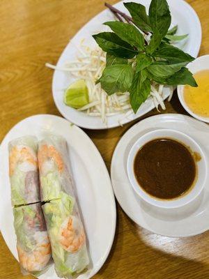 Spring roll (#A7) and the dipping sauce is tasty too.