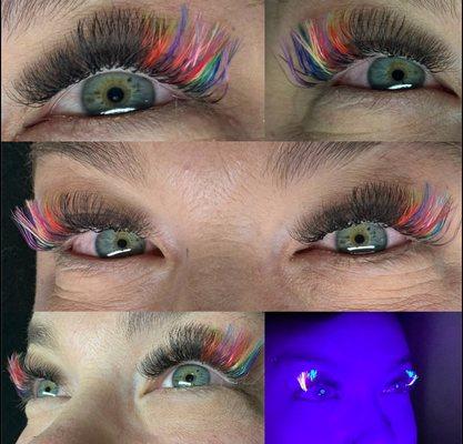 Eyelash Extensions Colored/glow in the dark