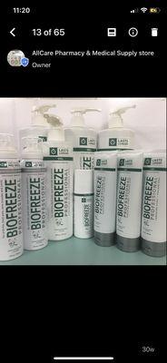 We carry your favorite BioFreeze
 All sizes