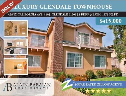 Just SOLD - 425 W. California in Glendale | Luxury Townhouse