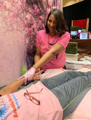 Great photo of Stacey at the Working Women's Fair in St. Charles, Missouri. 2020