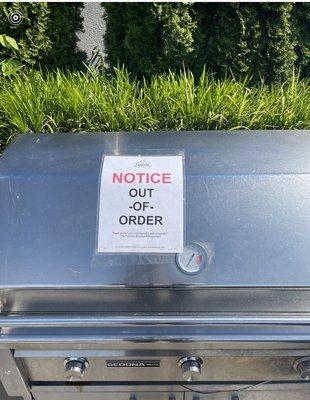 one grill for two shared buildings - out of order